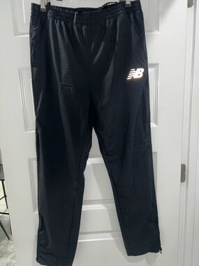New Balance Black Reflective Logo Track Pants
